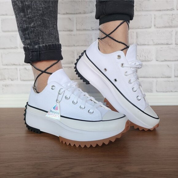 ⭐Converse Run Star Hike Canvas Platform Sz 9 Womens Shoes Sneakers White 168817C - Picture 1 of 10